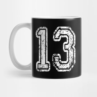 Number 13 Grungy in white Mug